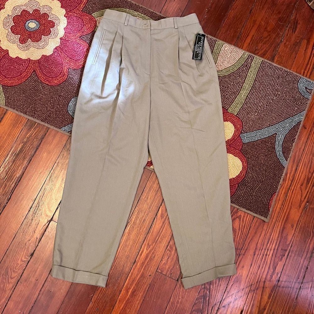 NWT Harris Wallace New York Tan Slacks 12P  NEW